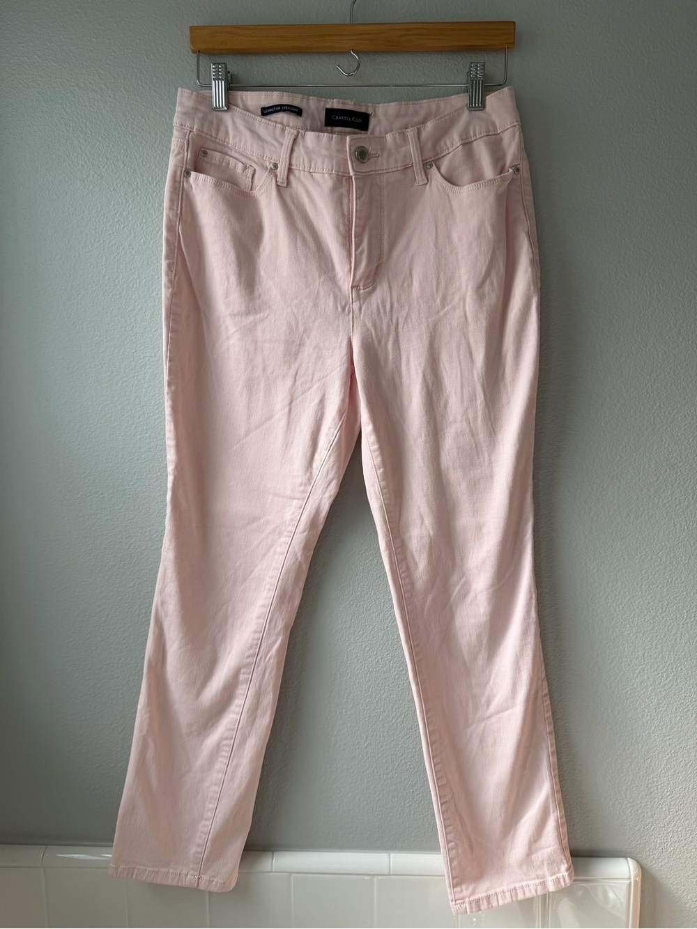 Charter Club Straight Leg Jeans in Pale Pink Sz 10p